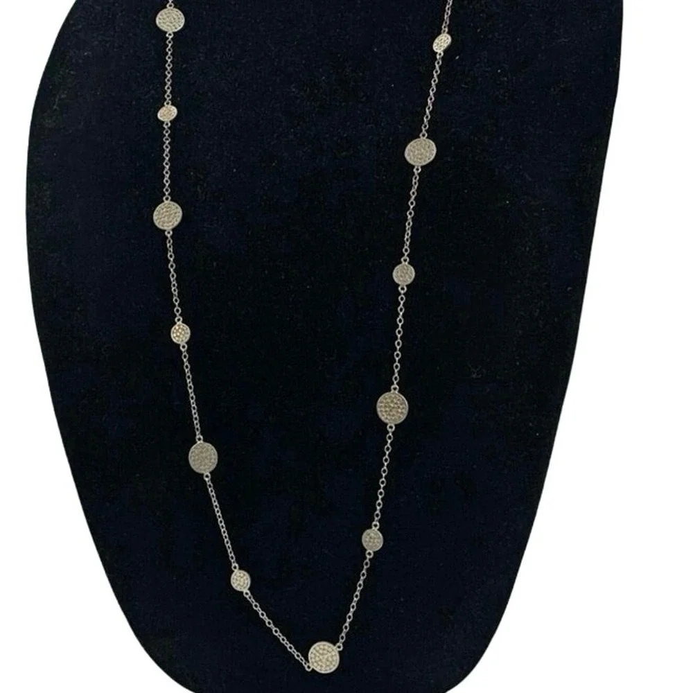 Anna Beck Sterling Silver Bali Long Dotted Multi-Disc Station Necklace‎ Toggle
